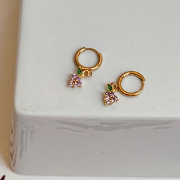 Aros Charm Uvas Circonitas Dorado
