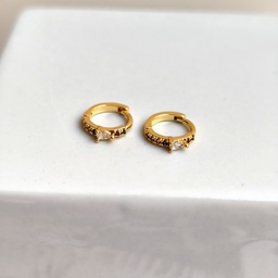 Aros Circonitas Triángulo Dorado