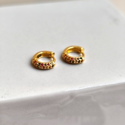 Aros Circonitas Colores Dorado