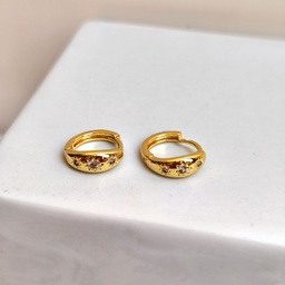Aros Circonitas Flores Dorado