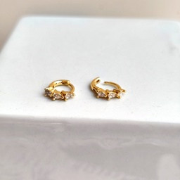 Aros Circonitas Tres Triángulos Dorado