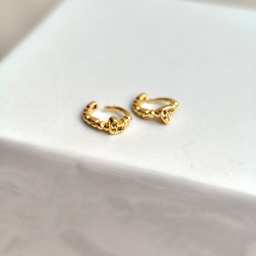 Aros Circonitas Mini Corazón Dorado