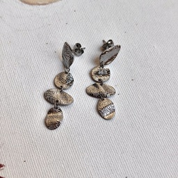 Pendientes Geo Textura Plateado