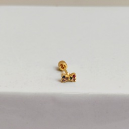 Pendiente Circonita Lazo Dorado (Rosca)