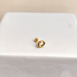 Pendiente Circonita Círculo Dorado (Rosca)