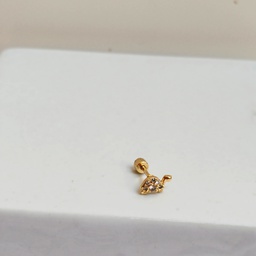 Pendiente Circonita Tortuga Dorado (Rosca)