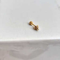 Pendiente Circonitas Cono Dorado (Rosca)