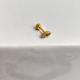 Pendiente Circonitas Ovalada Dorado (Rosca)
