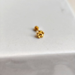 Pendiente Circonita Flor Dorado (Rosca)
