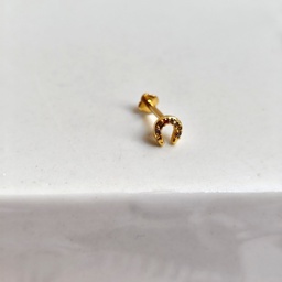 Pendiente Circonita Herradura Dorado (Rosca)