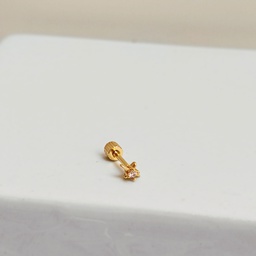 Pendiente Circonita Mini Estrella Dorado (Rosca)