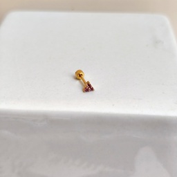 Pendiente Circonita Mini Triángulo Dorado (Rosca)