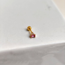 Pendiente Circonita Mini Triángulo Dorado (Rosca)