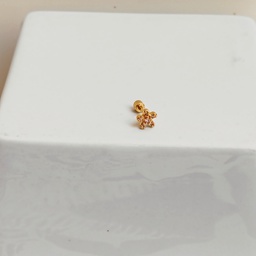 Pendiente Circonita Flor Dorado (Rosca)