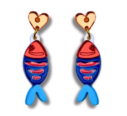 Pendientes Pez Corazón Metacrilato