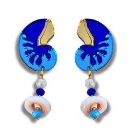 Pendientes Caracola Azul Metacrilato