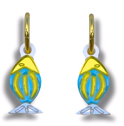 Pendientes Aros Pez Amarillo Metacrilato