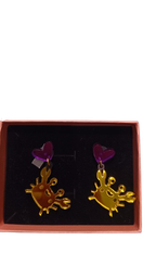 Pendientes Cangrejo Amarillo Metacrilato