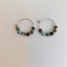 Pendientes Cerámica Carey Blues (Plateado)