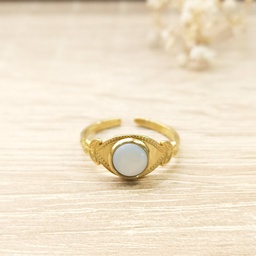 [PM2505] Anillo Sello Nácar Dorado