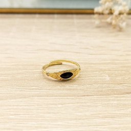 [PM2508] Anillo Sello Mini Negro Dorado